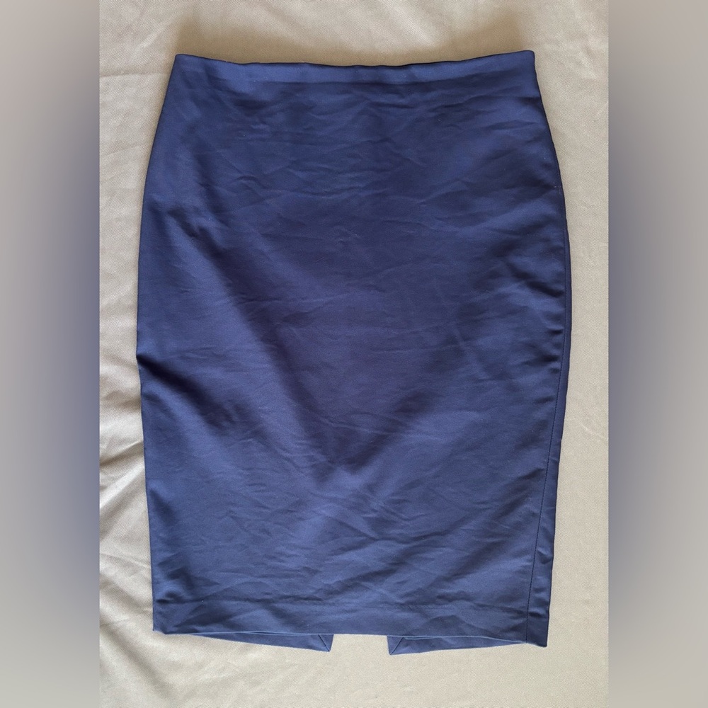 Express Blue Knee-Length Pencil Skirt